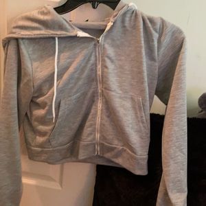 grey cropped jacket